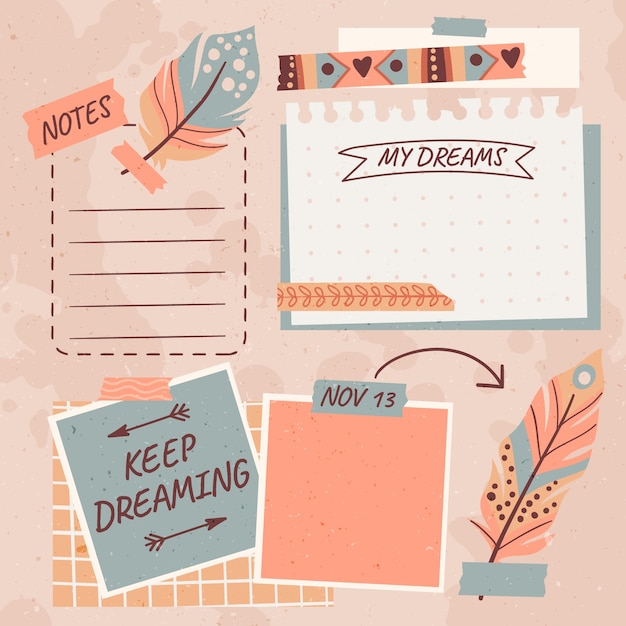 Handgezeichnete Vision-Board-Illustration