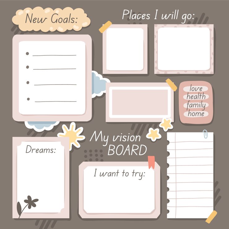 Handgezeichnete Vision-Board-Illustration