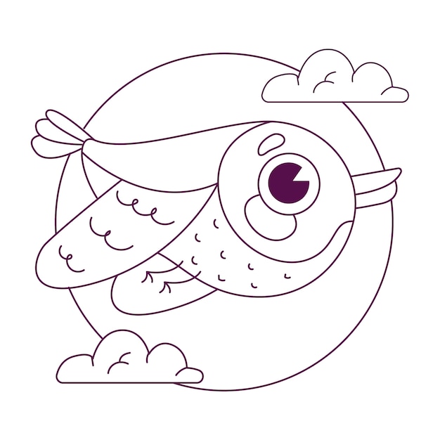 Handgezeichnete Vogelumriss-Illustration
