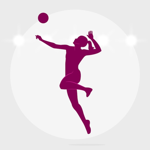 Handgezeichnete Volleyball-Silhouette