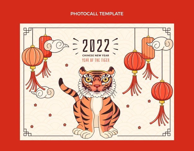 Handgezeichnete Vorlage für chinesische Neujahrsfotos