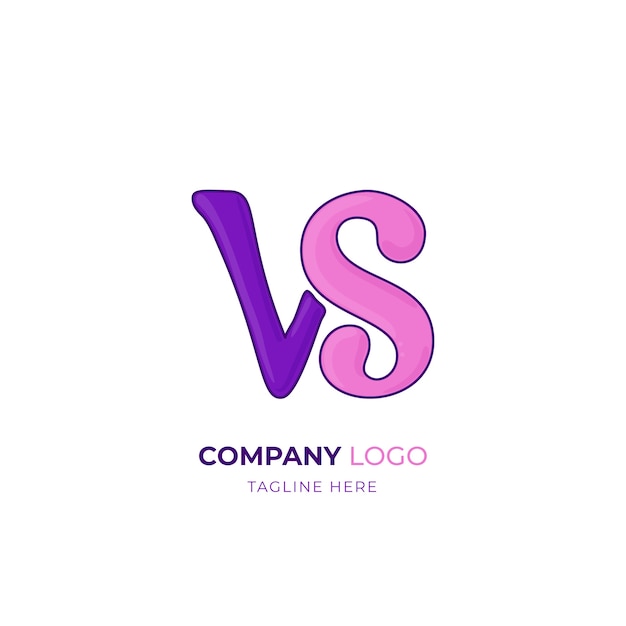 Kostenloser Vektor handgezeichnete vs. logo-design-vorlage