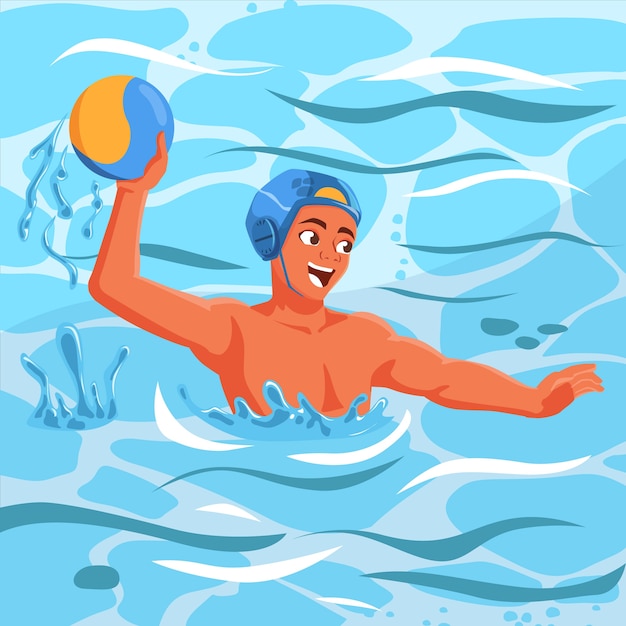 Kostenloser Vektor handgezeichnete wasserball-illustration