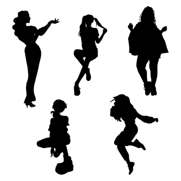 Handgezeichnete weibliche Silhouette