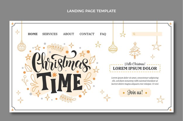 Kostenloser Vektor handgezeichnete weihnachts-landing-page-vorlage