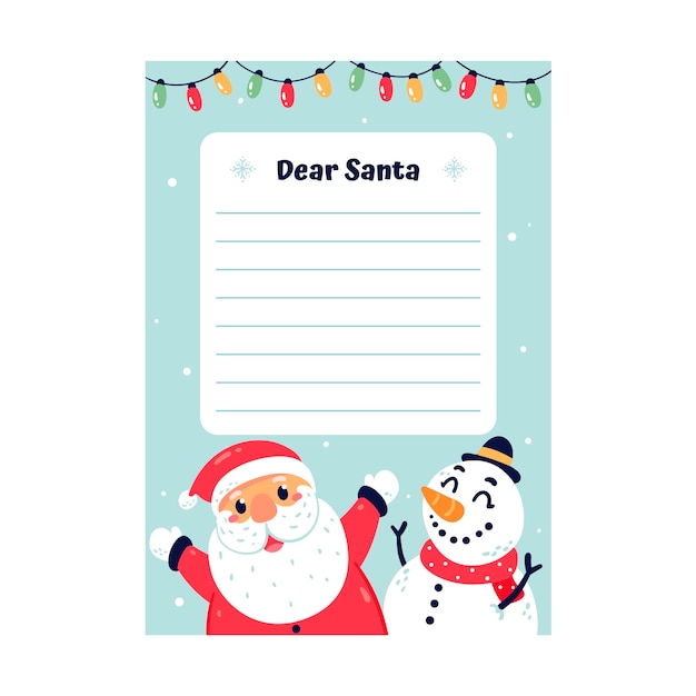 Handgezeichnete weihnachtsbriefvorlage