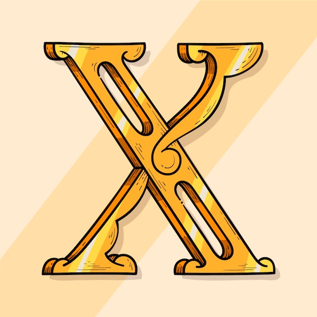 Kostenloser Vektor handgezeichnete x-logo-vorlage