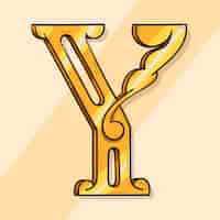 Kostenloser Vektor handgezeichnete y-logo-vorlage