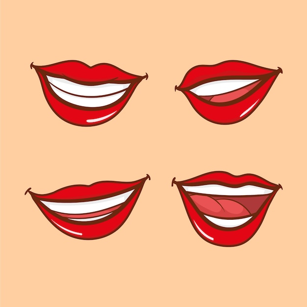 Handgezeichnete Zähne lächeln Cartoon-Illustration