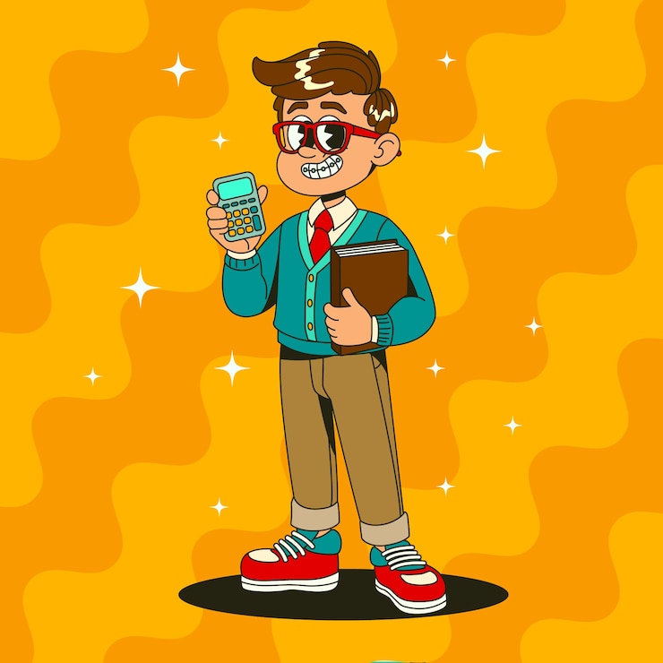 Kostenlose Vektor handgezeichnete zeichentrickfilme für nerds.