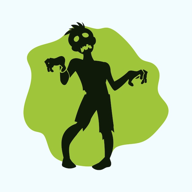 Kostenloser Vektor handgezeichnete zombie-silhouette-illustration