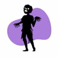 Kostenloser Vektor handgezeichnete zombie-silhouette-illustration