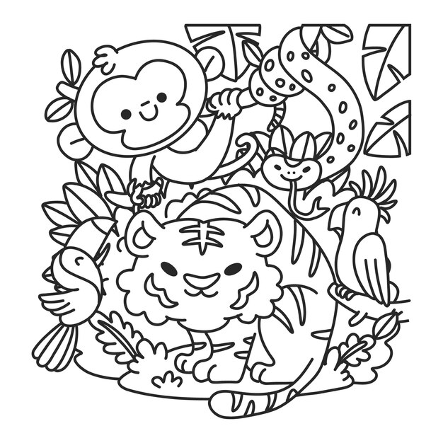 Handgezeichnete Zoo-Tierillustration