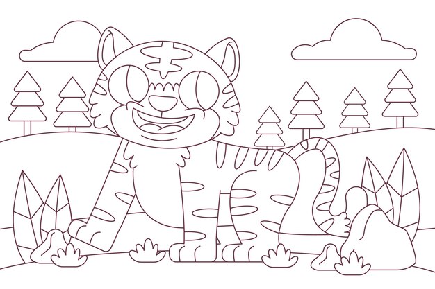 Handgezeichnete Zoo-Tierillustration