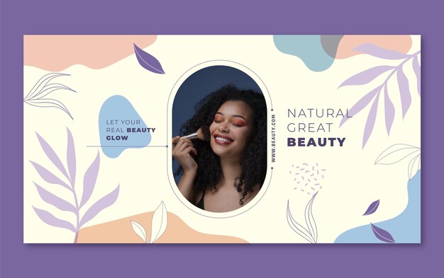 Handgezeichneter Beauty-Konzept-Facebook-Beitrag