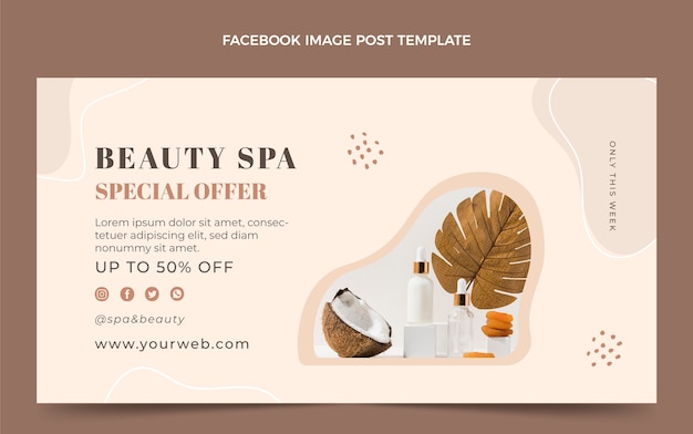 Handgezeichneter beauty-spa-facebook-post