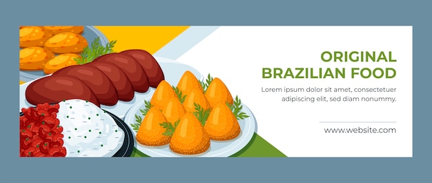 Handgezeichneter brasilianischer Restaurant-Twitter-Header