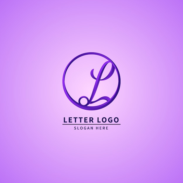Kostenloser Vektor handgezeichneter buchstabe l-logo-design