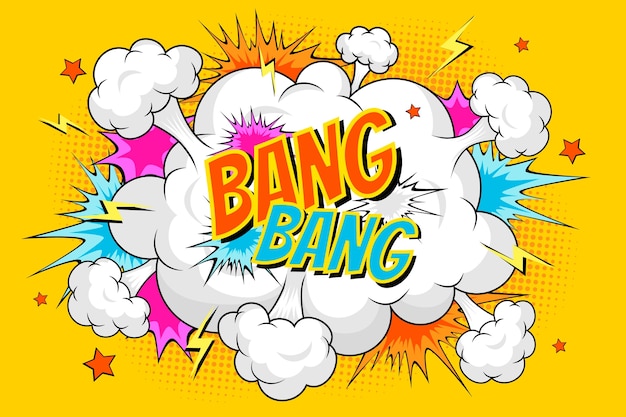 Handgezeichneter Cartoon-Bang-Hintergrund