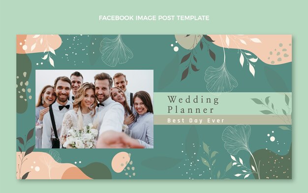 Handgezeichneter Facebook-Post für Hochzeitsplaner
