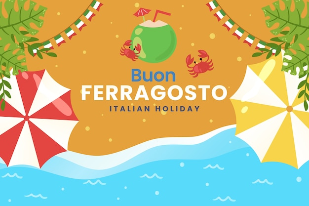 Handgezeichneter ferragosto-hintergrund