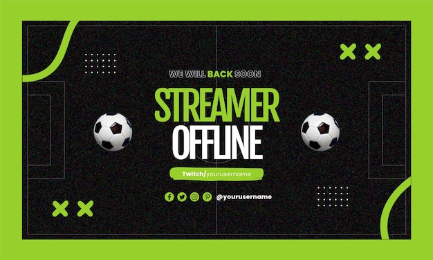 Kostenloser Vektor handgezeichneter fußballspiel-twitch-hintergrund