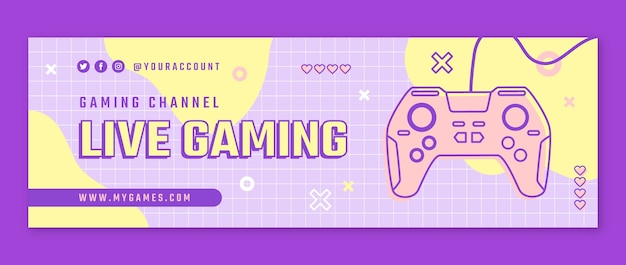 Handgezeichneter Gaming-Stream-Twitter-Header