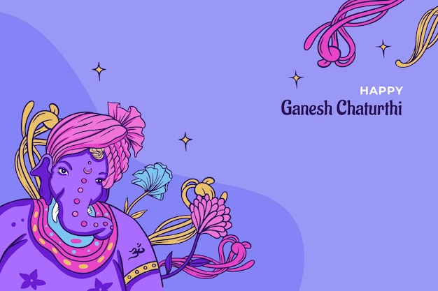 Handgezeichneter ganesh-chaturthi-hintergrund