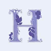 Kostenloser Vektor handgezeichneter h-logo-buchstabe