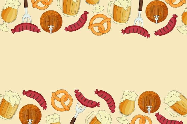 Handgezeichneter Hintergrund für das Oktoberfest