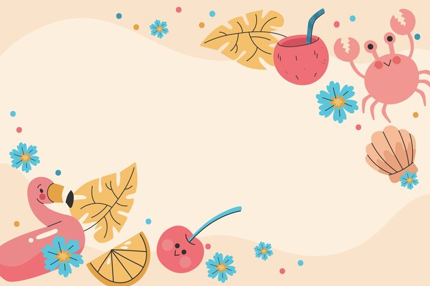 Handgezeichneter Hintergrund für die Sommersaison