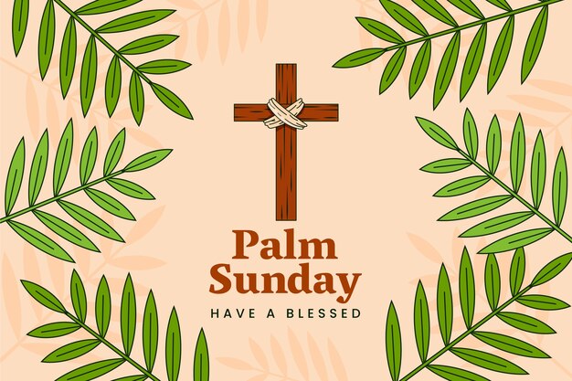 Handgezeichneter hintergrund für palm sunday.