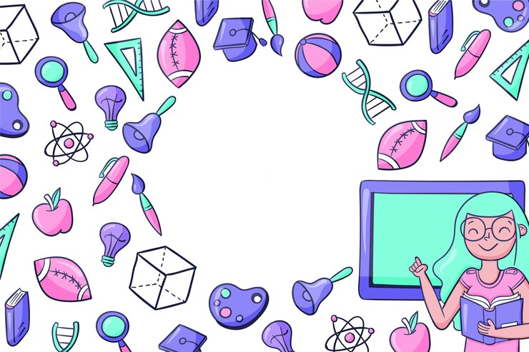 Kostenlose Vektor handgezeichneter hintergrund zum lehrertag