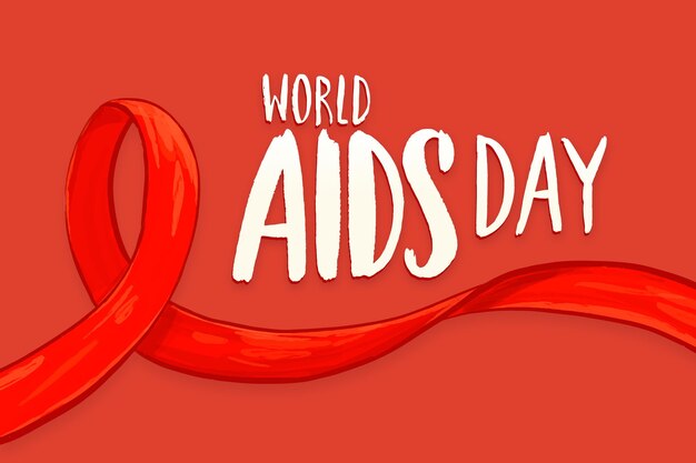 Handgezeichneter hintergrund zum welt-aids-tag