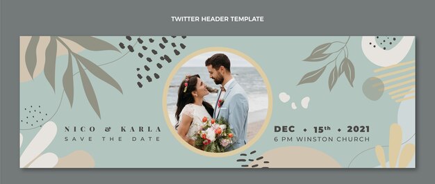 Handgezeichneter Hochzeits-Twitter-Header