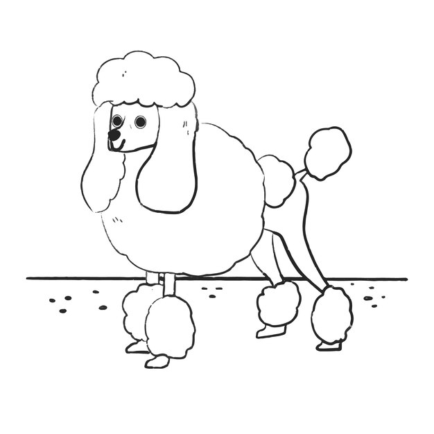 Handgezeichneter Hund, Umrissillustration
