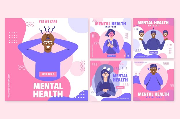 Handgezeichneter Instagram-Beitrag zur psychischen Gesundheit