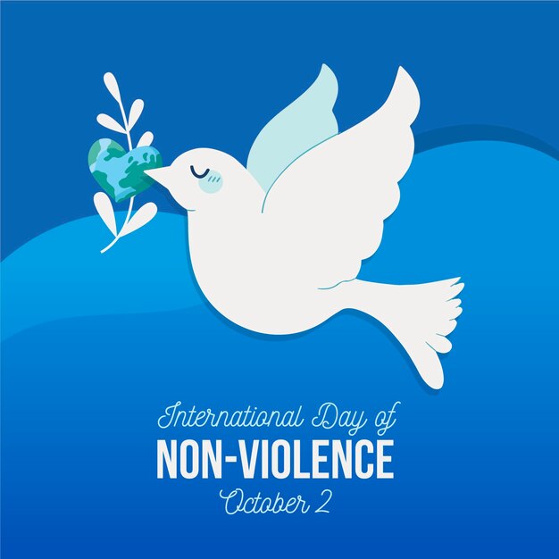 Handgezeichneter internationaler Tag der Gewaltlosigkeit