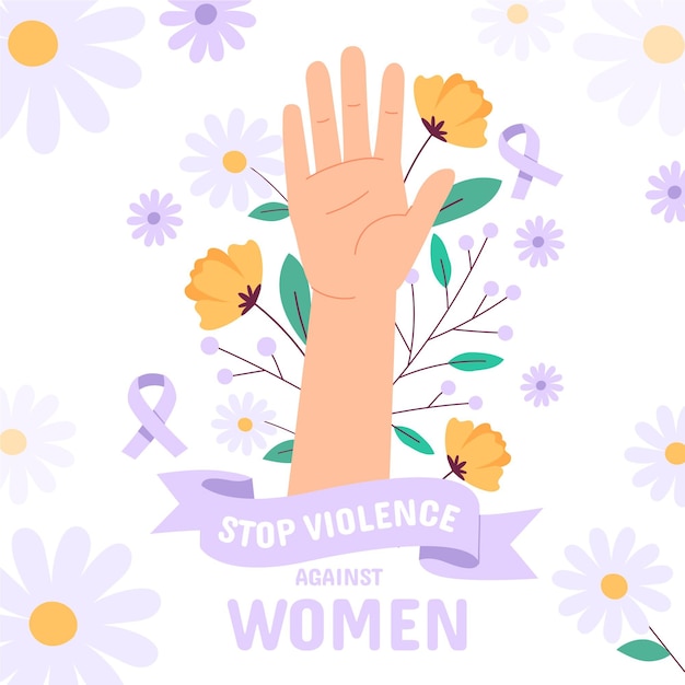 Handgezeichneter internationaler Tag zur Beseitigung von Gewalt gegen Frauen Illustration