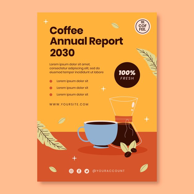 Handgezeichneter Jahresbericht der Kaffeeplantage