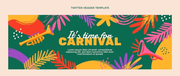 Handgezeichneter karnevals-twitter-header