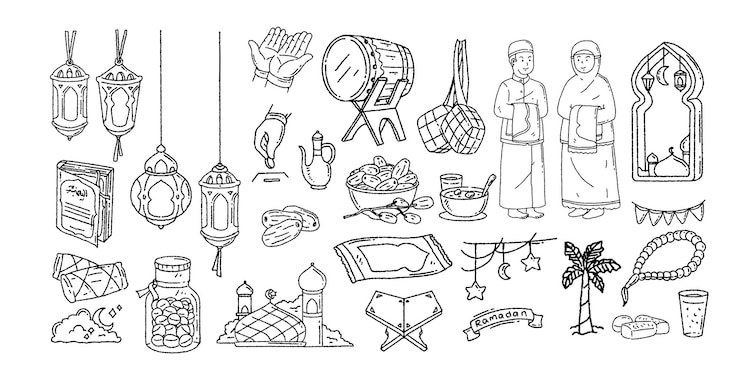 Handgezeichneter Ramadan Kareem Illustration