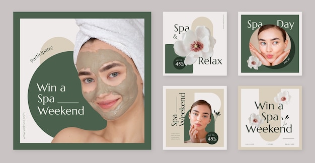 Handgezeichneter spa-instagram-post