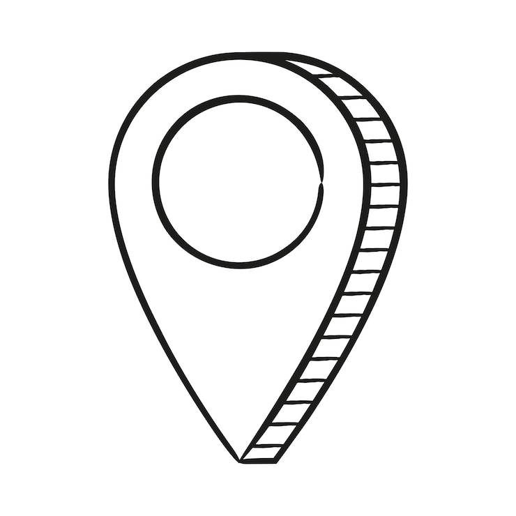 Kostenlose Vektor handgezeichneter standort-pin
