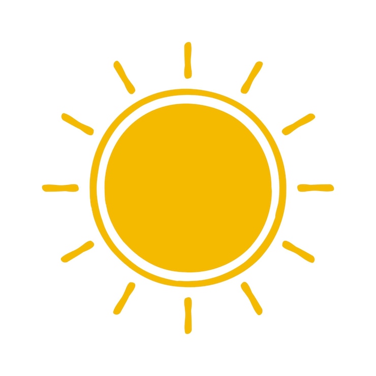 Kostenlose Vektor handgezeichneter stil der sonne