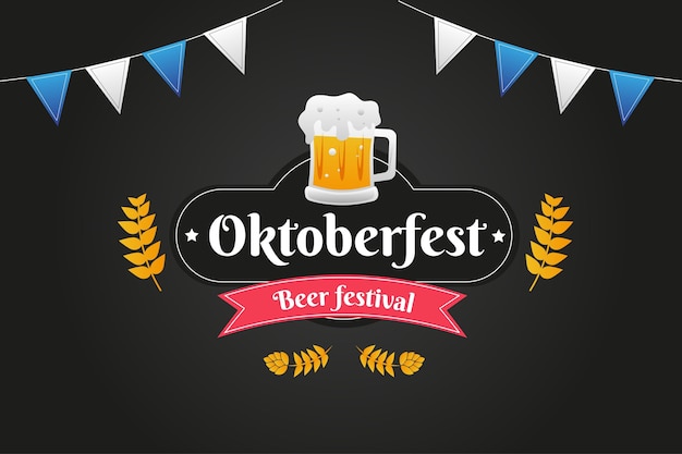 Kostenloser Vektor handgezeichneter stil oktoberfest hintergrund