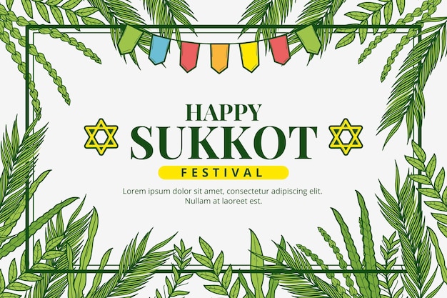 Kostenloser Vektor handgezeichneter sukkot-hintergrund