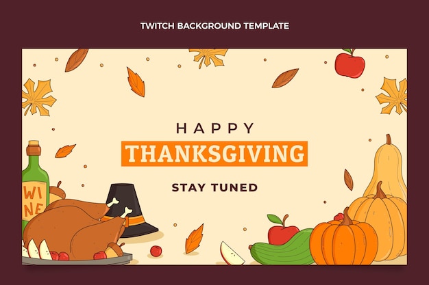 Handgezeichneter thanksgiving-twitch-hintergrund