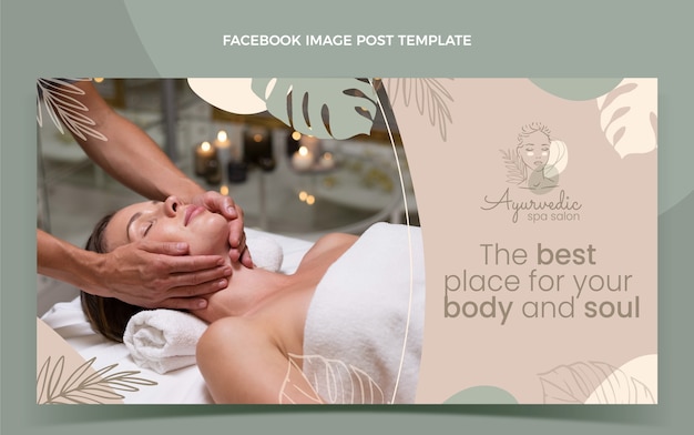 Handgezeichneter Umriss Spa-Facebook-Post