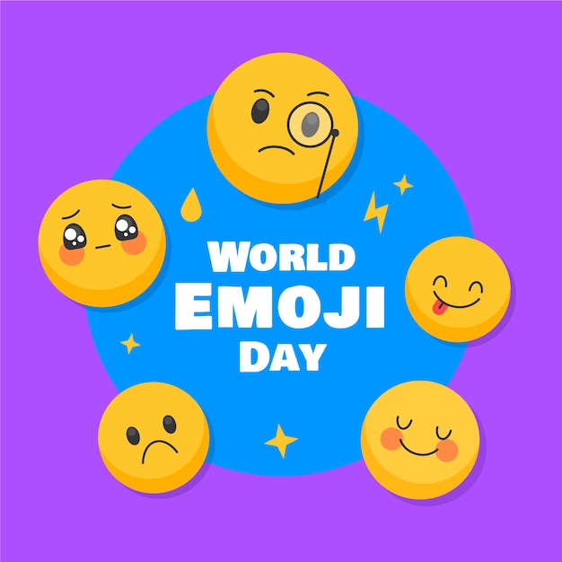 Handgezeichneter Welt-Emoji-Tag-Hintergrund